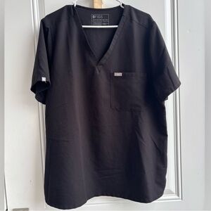 Figs | Men's Short Sleeve Black V-Neck Tee | XXL